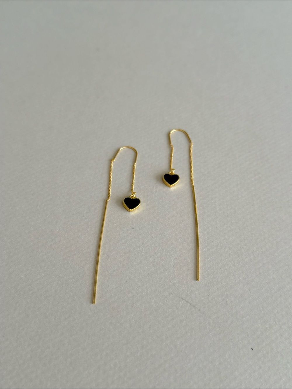 Threader Heart Earrings N2145 - Picture 4 of 4